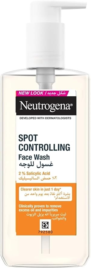 Neutrogena Oil-Free Spot Control Face Wash (1 x 200ml), a deep cleansing face wash